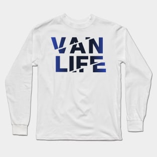 Vanlife: Tracks - Blue fade Long Sleeve T-Shirt